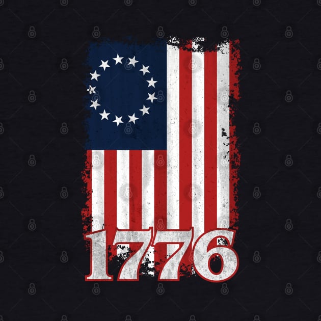 Betsy Ross Flag Vintage America First 1776 Betsy Ross Flag by TextTees